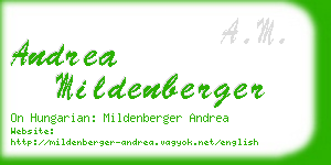 andrea mildenberger business card